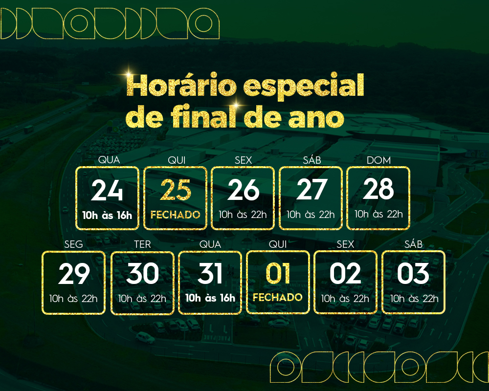 Imagem Horário especial de final de ano